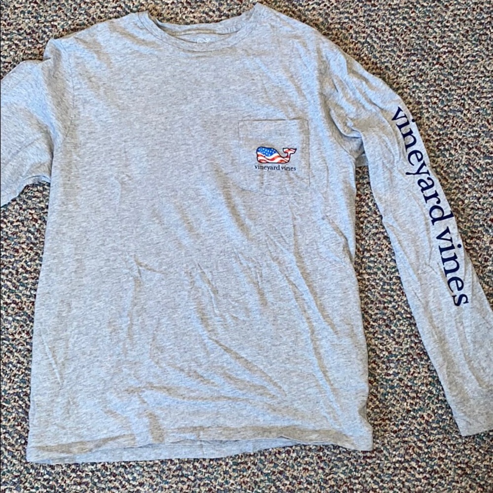 Vineyard Vines American Flag Long Sleeve Tee